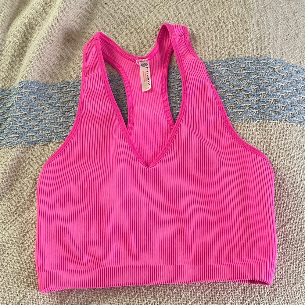 Bright Pink Women's Ribbed Tank Top